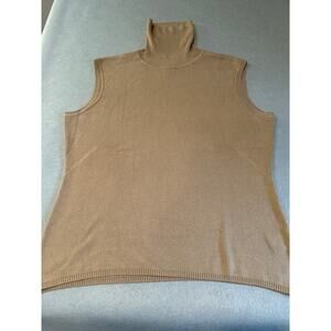 Louben Tan Ribbed Tank Top/Turtleneck lightweight material size L